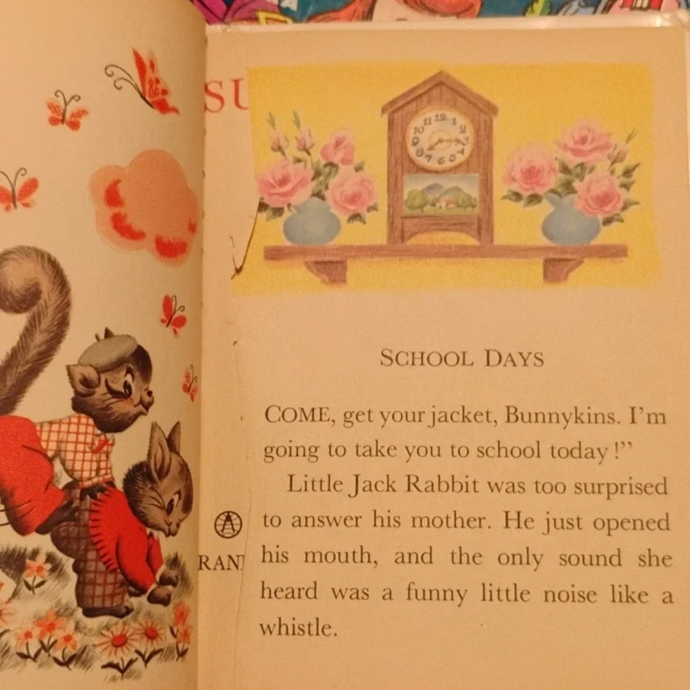 🏫 Sunny Meadow Stories Rand McNally ELF Vintage Book NVC